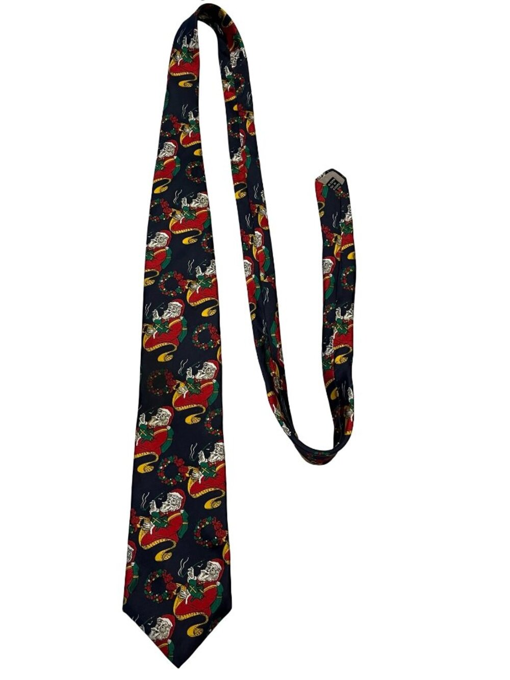 Christian Dior Monsieur Christmas Tie Santa Wreath Silk Italy USA Holiday Neckti